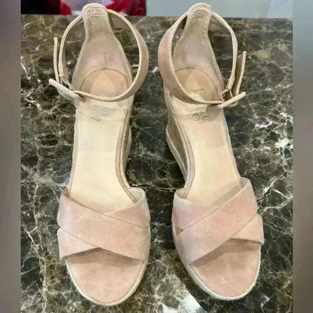 Franco Sarto Shoes: Franco Sarto Quintana Suede Espadrilles Peach Size 7.5M
